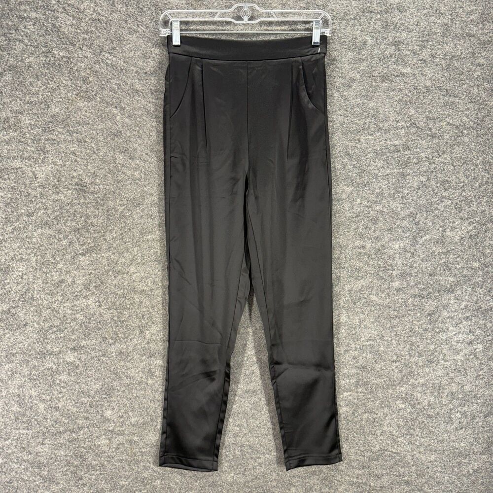 New Heipeiwa Activewear Track Pants Women XS Black High Rise Flat Front Pockets